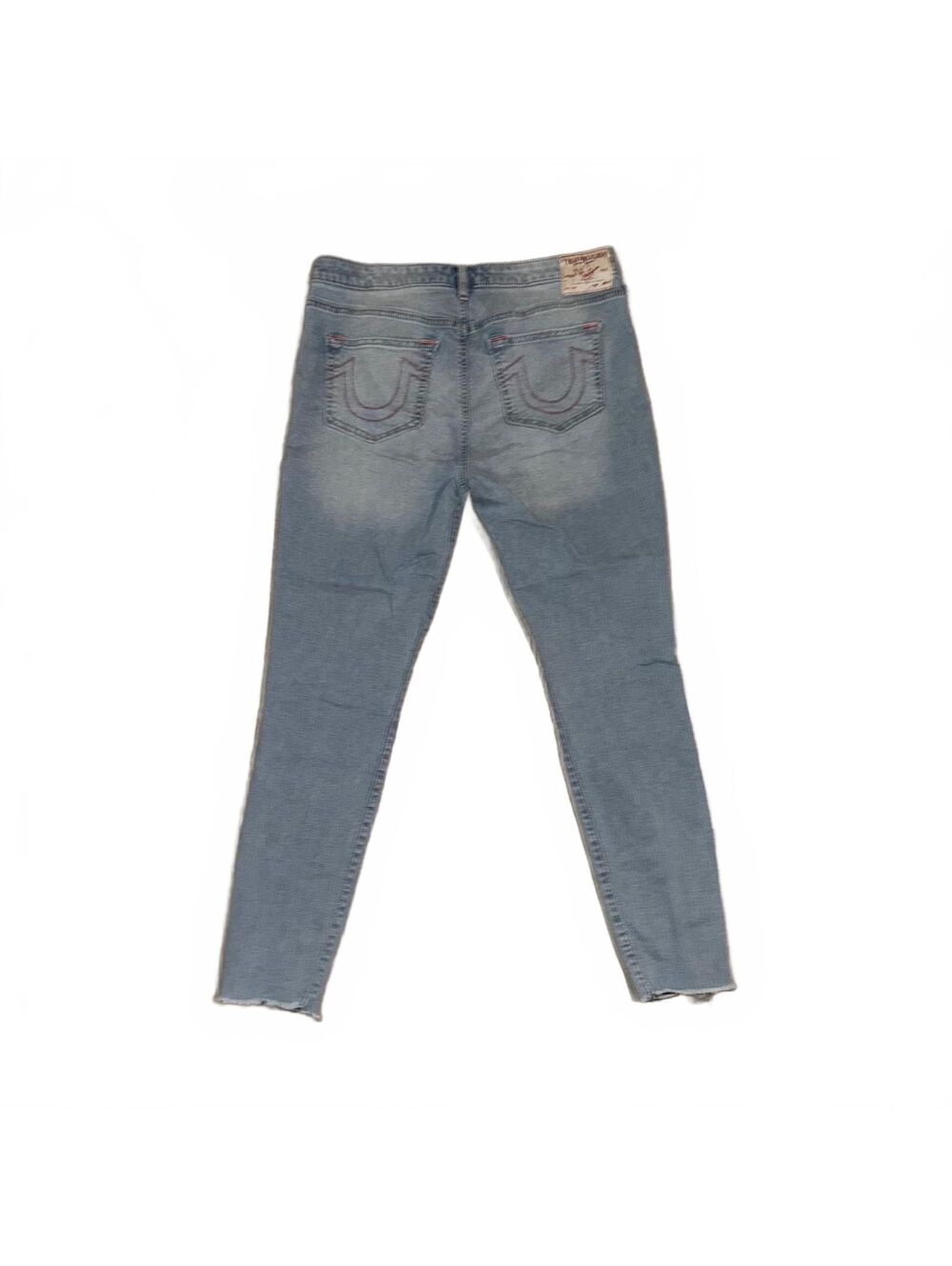 True Religion Jennie Curvy Mid Rise Super Skinny Jeans Size 31 Blue Wash